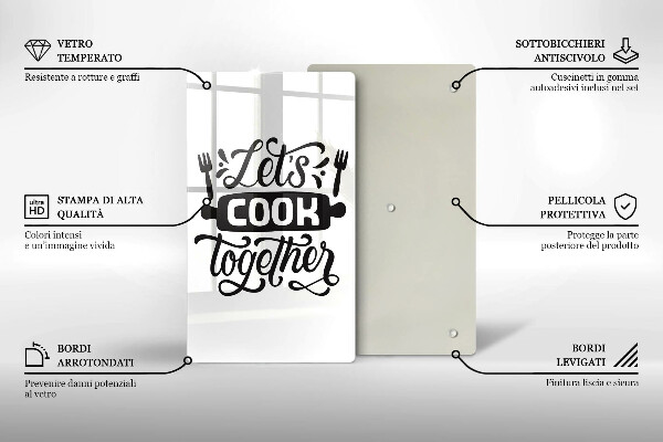 Cutting board The inscription Let's Cook Together