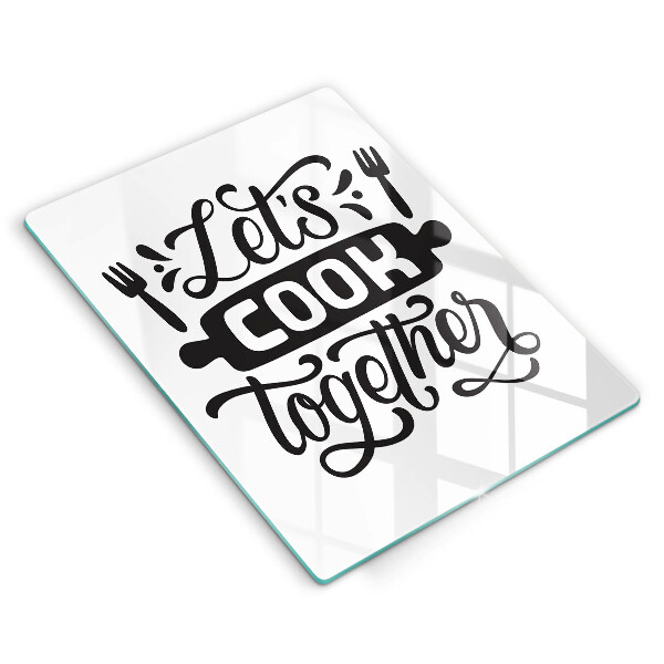 Cutting board The inscription Let's Cook Together