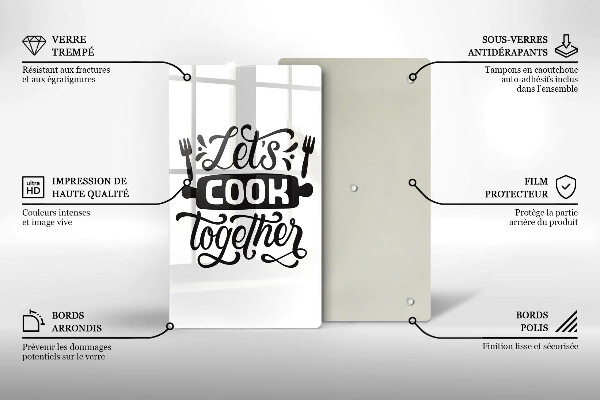 Cutting board The inscription Let's Cook Together