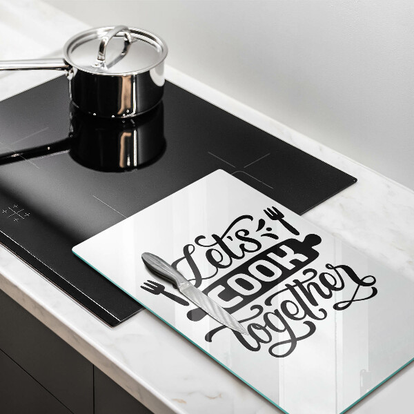 Cutting board The inscription Let's Cook Together