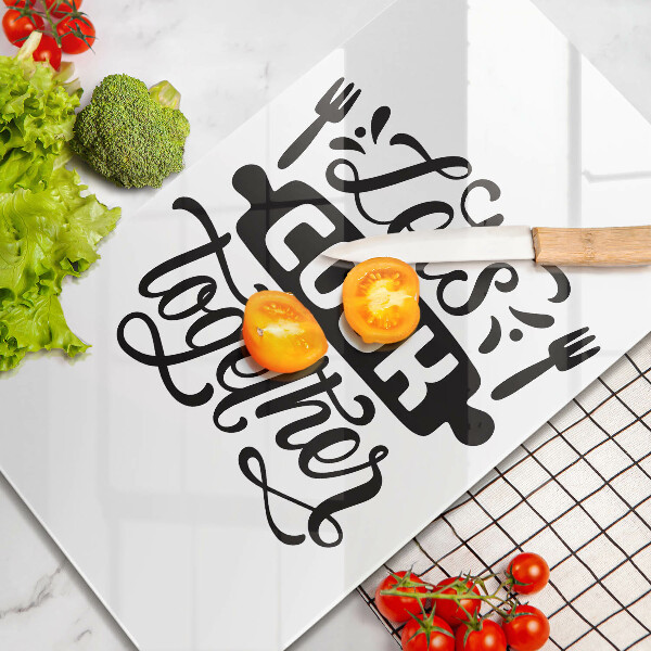 Cutting board The inscription Let's Cook Together