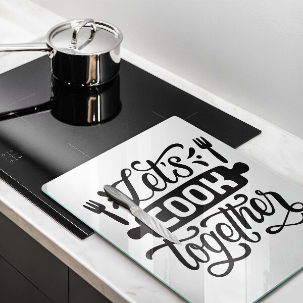 Cutting board The inscription Let's Cook Together