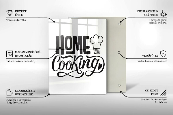 Cutting board Home Cooking inscription