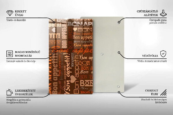 Cutting board Text Bon Appetit