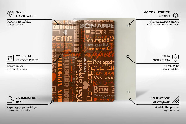 Cutting board Text Bon Appetit