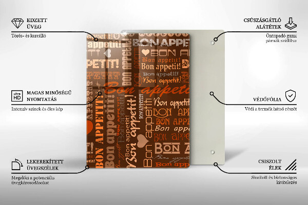 Cutting board Text Bon Appetit