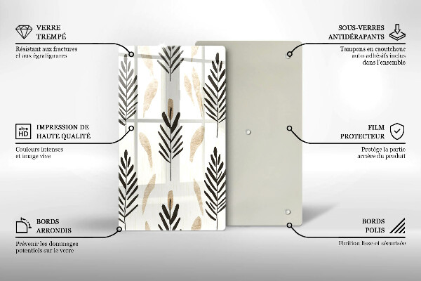 Glass worktop saver Boho plants