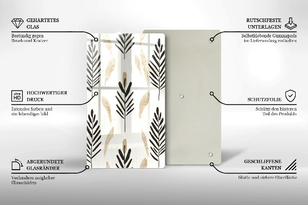 Glass worktop saver Boho plants