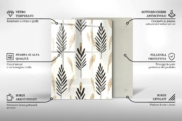 Glass worktop saver Boho plants