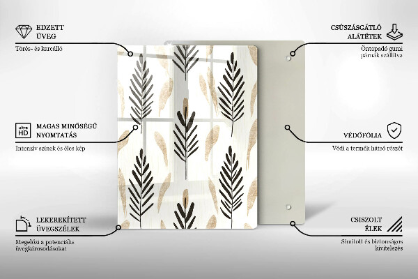 Glass worktop saver Boho plants