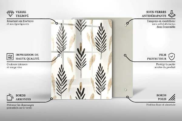 Glass worktop saver Boho plants