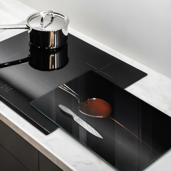 Glass worktop saver Spoon of chocolate