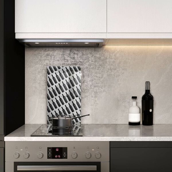 Glass worktop saver Black bottles of wine