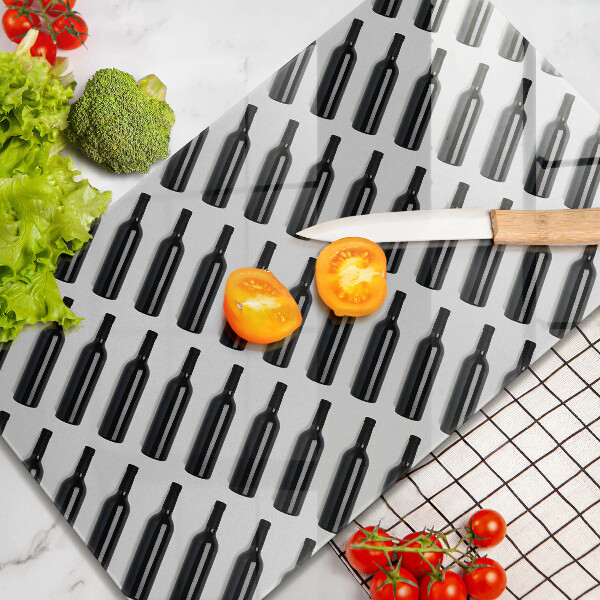 Glass worktop saver Black bottles of wine