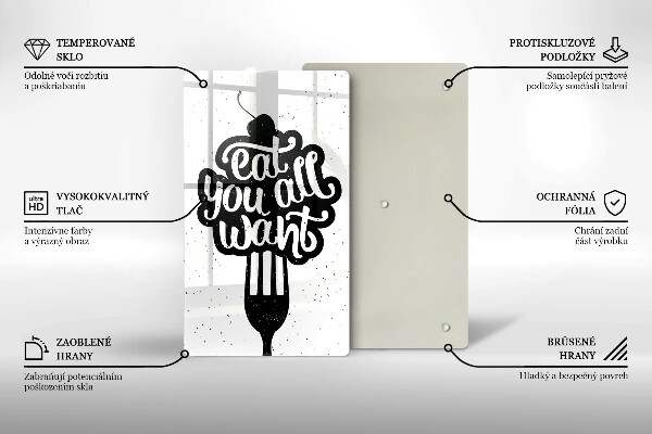 Glass worktop saver The inscription Eat You All Want