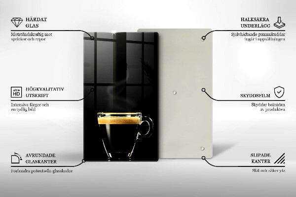 Glass worktop saver A glass of black coffee
