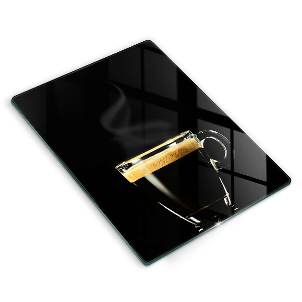 Glass worktop saver A glass of black coffee