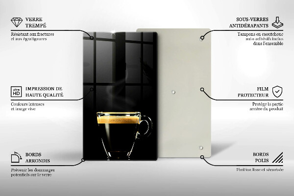 Glass worktop saver A glass of black coffee