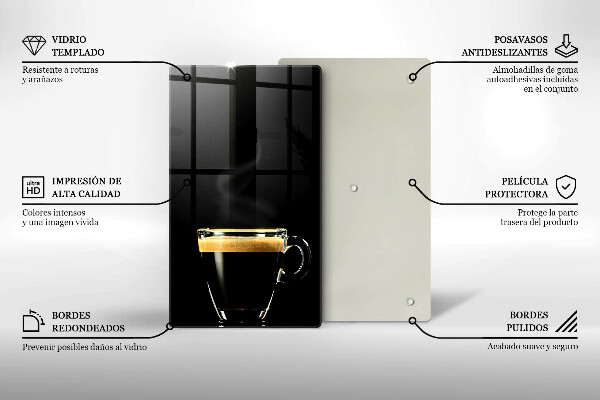 Glass worktop saver A glass of black coffee