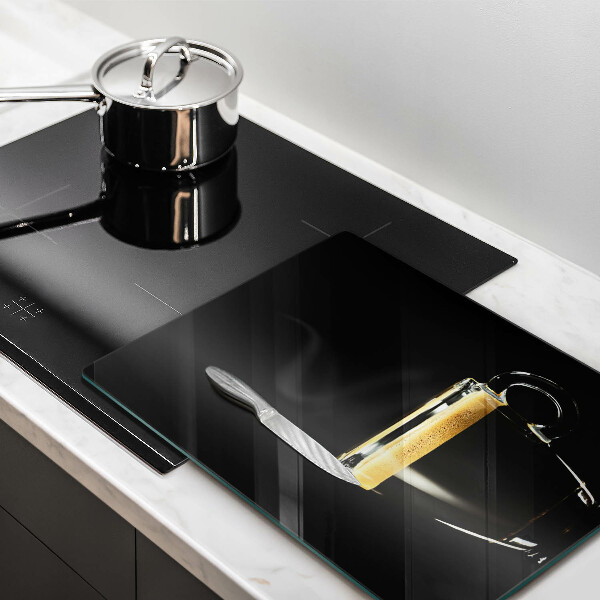Glass worktop saver A glass of black coffee