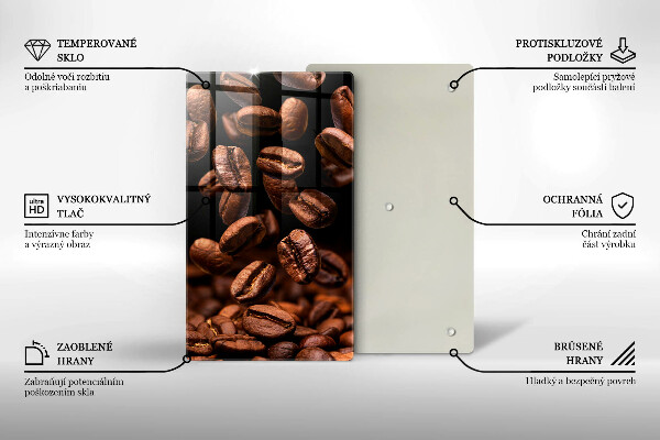 Glass worktop saver Brown coffee beans