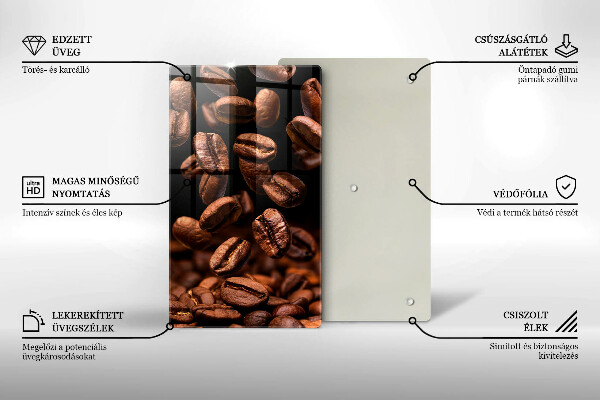 Glass worktop saver Brown coffee beans