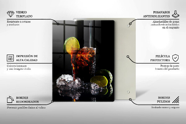 Glass worktop saver An earthly drink with ice