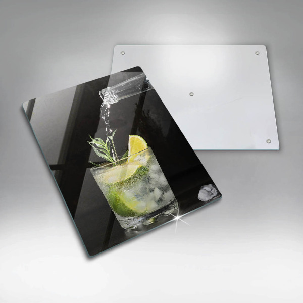 Glass worktop saver A glass of water