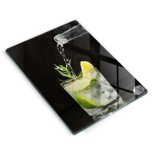 Glass worktop saver A glass of water