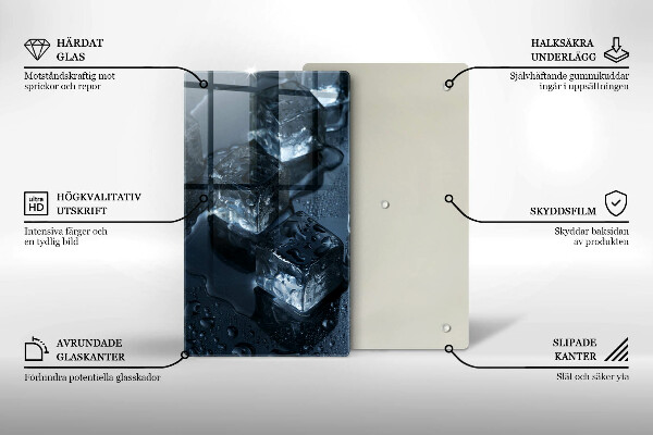 Glass worktop saver Cold ice cubes