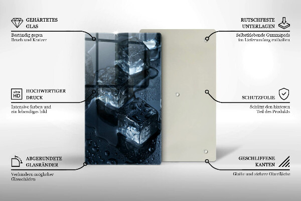 Glass worktop saver Cold ice cubes