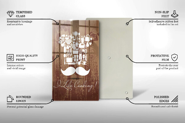 Glass worktop saver Inscription and like cooking