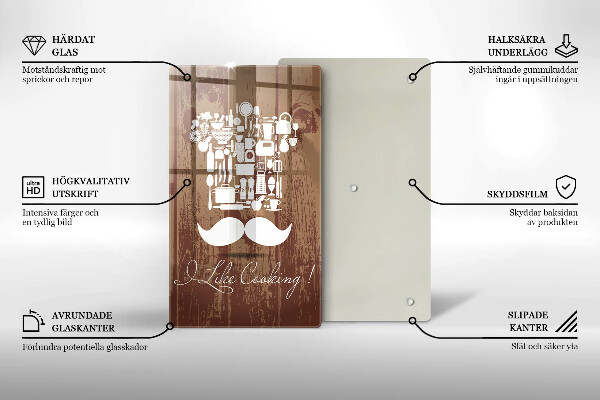 Glass worktop saver Inscription and like cooking