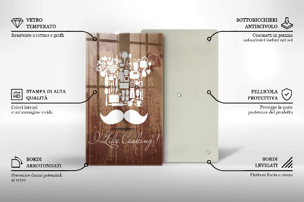 Glass worktop saver Inscription and like cooking