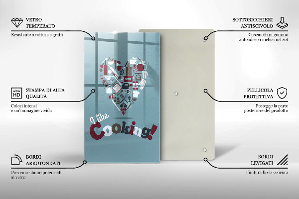 Glass worktop saver Inscription and like cooking