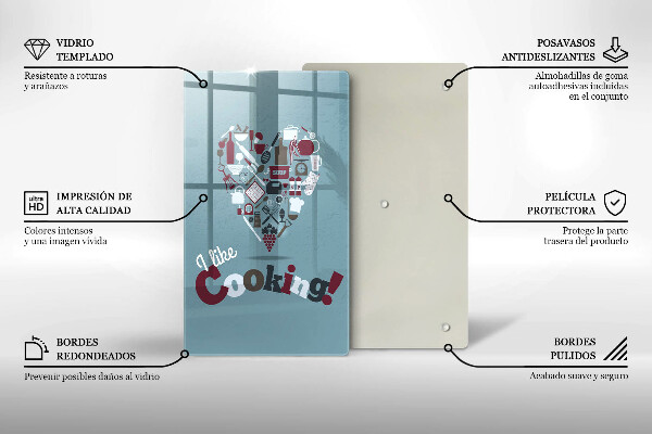 Glass worktop saver Inscription and like cooking
