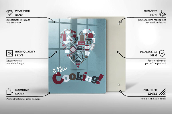 Glass worktop saver Inscription and like cooking