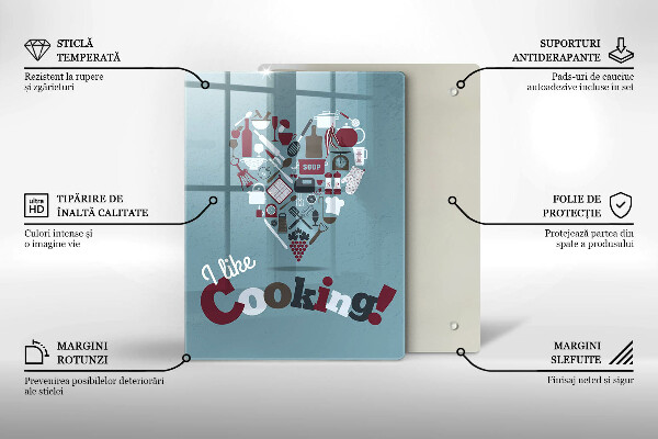 Glass worktop saver Inscription and like cooking