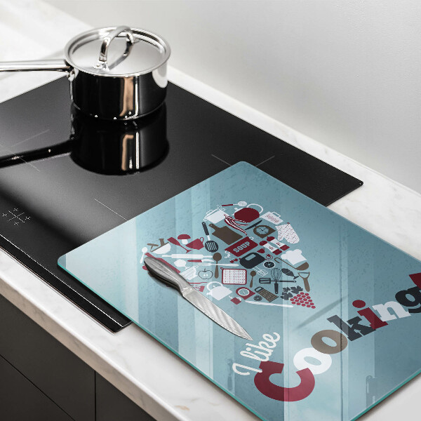 Glass worktop saver Inscription and like cooking
