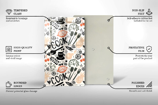 Glass worktop saver Drawing kitchen theme