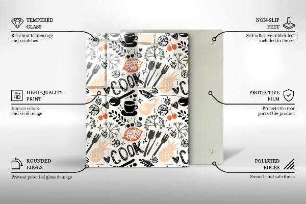 Glass worktop saver Drawing kitchen theme