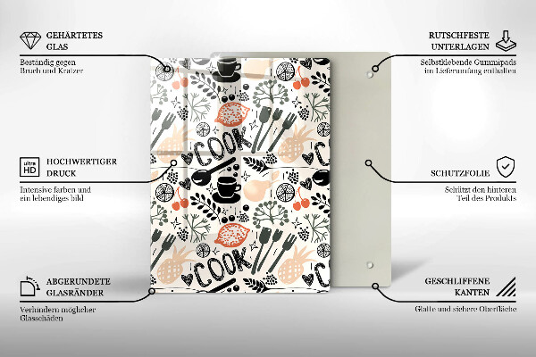 Glass worktop saver Drawing kitchen theme