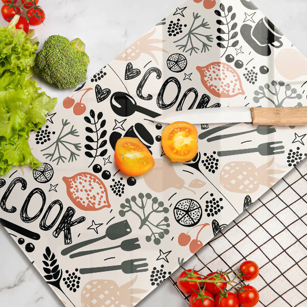 Glass worktop saver Drawing kitchen theme