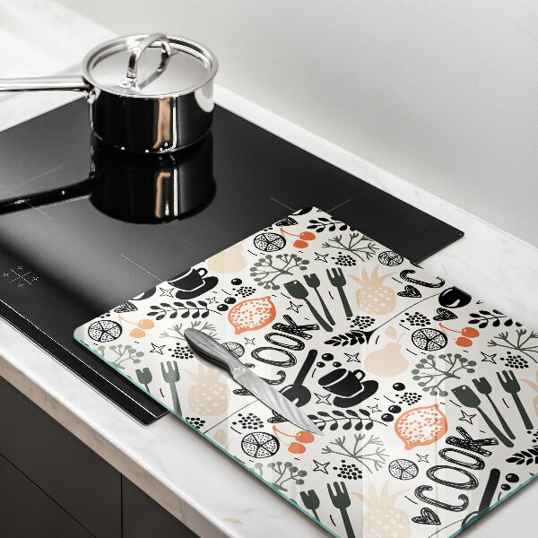 Glass worktop saver Drawing kitchen theme