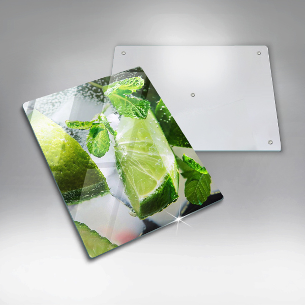 Glass worktop saver Water with lime and ice