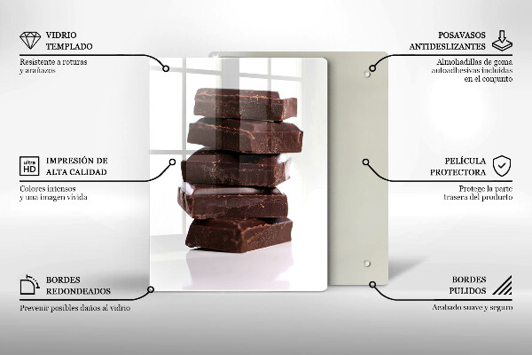 Glass worktop saver Chocolate squares