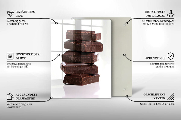 Glass worktop saver Chocolate squares