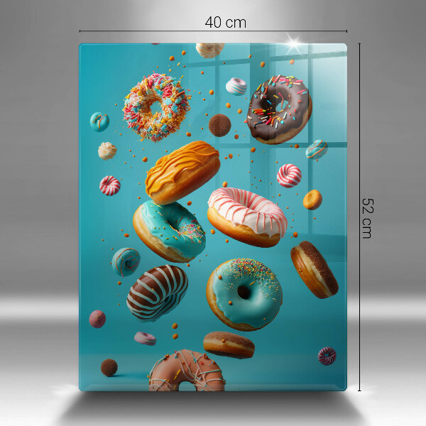 Glass worktop saver Colorful donuts