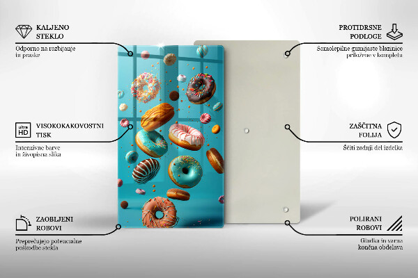 Glass worktop saver Colorful donuts
