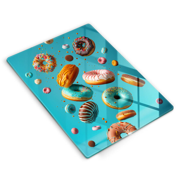 Glass worktop saver Colorful donuts